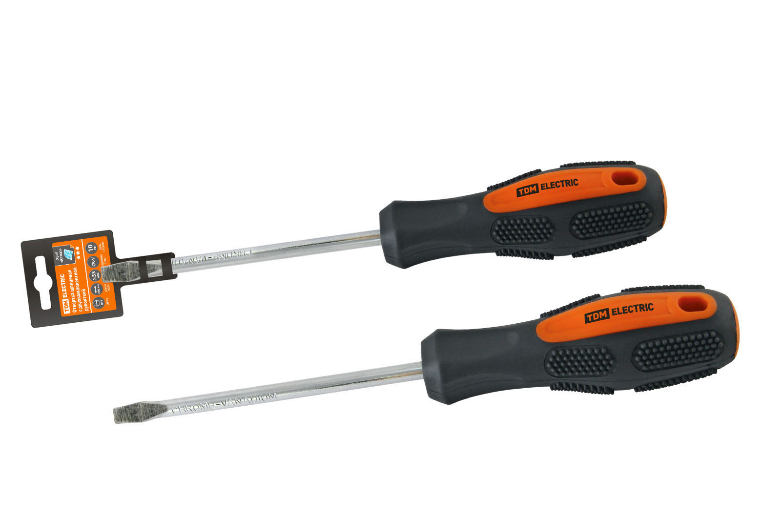 Отвертка шлицевая двухкомпонентная, CR-V тип SL8.0x200, серия