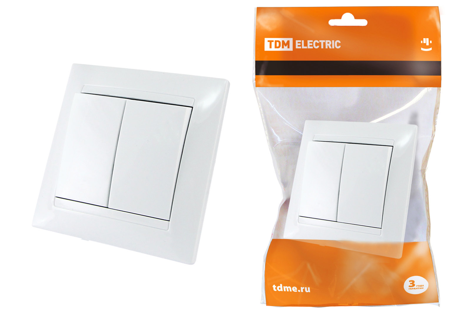 Выключатель 2-х кл. 10А белый