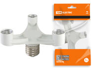 Переходник Е40-3хЕ27, белый, TDM