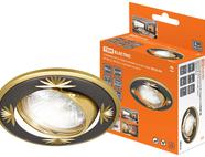 Светильник встраиваемый поворотный СВ 02-04 MR16 50Вт G5.3 чёрный/золото TDM
