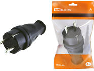 Вилка прямая каучук 2Р+РЕ 16А 250В IP44 TDM