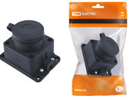 Розетка настенная с заглушкой каучук 2Р+РЕ 16А 250В IP44 TDM