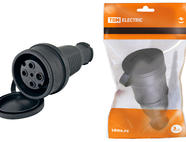 Разъем с заглушкой каучук 3Р+РЕ 32А 380В IP44 TDM