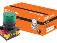 Лампа AL-22TE сигнальная d22мм зеленый неон/230В цилиндр TDM