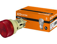 Лампа ENR-22 сигнальная d22мм красный неон/230В цилиндр TDM