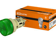 Лампа ENR-22 сигнальная d22мм зеленый неон/230В цилиндр TDM