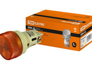 Лампа ENR-22 сигнальная d22мм желтый неон/230В цилиндр TDM