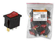Клавишный переключатель YL-211-02 черный корпус красная клавиша 2 положения 1з TDM