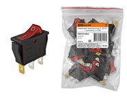 Клавишный переключатель YL-202-03 черный корпус красная клавиша 2 положения 1з TDM