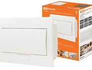 Бокс ЩРВ-П-12модулей с белой крышкой, встраиваемый, пластик IP41 TDM