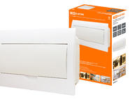 Бокс ЩРВ-П-18модулей с белой крышкой,встраиваемый, пластик IP41 TDM