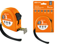 Рулетка, длина 3 м, стальная лента, ширина 16 мм, пластиковый корпус, 