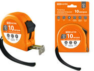 Рулетка, длина 10 м, стальная лента, ширина 25 мм, пластиковый корпус, 