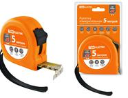 Рулетка, длина 5 м, стальная лента, ширина 19 мм, прорезиненное покрытие, магнит, 