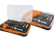 Набор, две отвертки: реверсивная, и тонкая, в комплекте биты и головки, №4, 65 предметов 