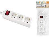 Удлинитель народный УН03В выключатель, 3 гнезда, 3метра, с/з, ПВС 3х0,75мм2  10А/250В