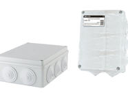 Распаячная коробка ОП 190х140х70мм, крышка, IP55, 10 гермовводов, инд. штрихкод, TDM