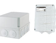 Распаячная коробка ОП 190х140х120мм, крышка, IP55, 10 гермовводов, инд. штрихкод, TDM