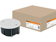 Установочная коробка СП D73х45мм, крышка, метал. лапки, IP20, TDM