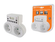 Таймер розеточный ТРЭ-03-1мин/7дн-10on/off-2х8А-2р (недельный, 2 розетки) TDM