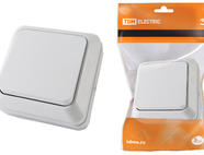 Выключатель 1-кл. открытой установки IP20 10А, белый 