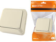 Выключатель 1-кл. открытой установки IP20 10А, сл. кость 