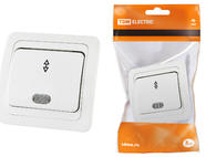 Переключатель на 2 направления с подсветкой 10А белый 