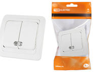 Выключатель 2-кл. с подсветкой 10А белый 