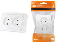 Розетка двойная 2П 10А белая 