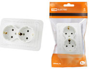 Розетка двойная 2П+З 16А белая 