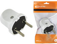 Вилка б/з белая 6А 250В TDM