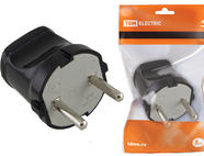 Вилка б/з черная 6А 250В TDM