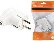 Вилка угловая с/з белая 16А 250В TDM