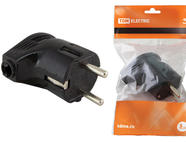 Вилка угловая с/з черная 16А 250В TDM