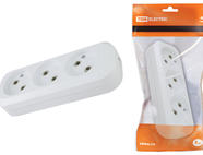 Колодка розеточная 3 гнезда 2П б/з 10А 250В белая TDM