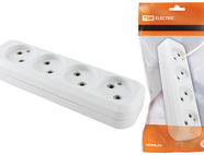 Колодка розеточная 4 гнезда 2П б/з 10А 250В белая TDM