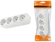 Колодка розеточная 4 гнезда 2П+3 16А 250В белая TDM