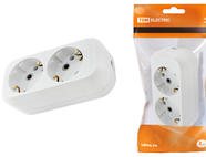 Колодка розеточная 2 гнезда 2П+З 16А 250В белая TDM