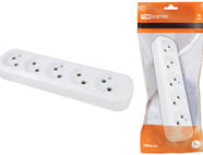 Колодка розеточная 5 гнезд 2П б/з 10А 250В белая TDM