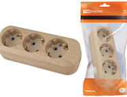 Колодка розеточная 3 гнезда 2П+3 16А 250В 