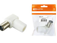 Штекер TV антенный угл. белый без пайки, инд. упаковка TDM