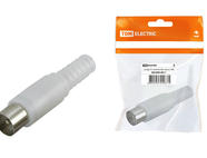 Гнездо TV антенное пласт. без пайки белое, инд. упаковка TDM