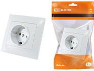 Розетка 2П+З 16А 250В с защ. шт. белая 