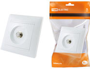 Розетка SAT (F-разъем) 0-2400МГц белая 