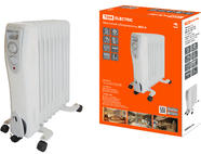 Масляный обогреватель МО-9, 2000 Вт, 9 секций, регул. мощн. (700/1300/2000 Вт), термостат, TDM