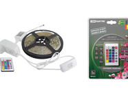 Комплект светодиодной ленты SMD5050-30 LED/м-12 В-7,2 Вт/м-IP65-RGB (5 м), 24 Вт, IR-контроллер TDM
