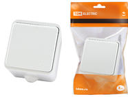 Розетка 2П+З OУ с крышкой IP44 16А белая 